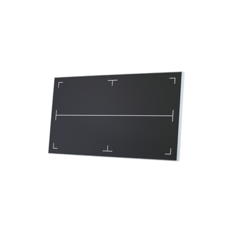 wddr80i_hero-1 Black rectangular panel with white alignment markers and a center guide line