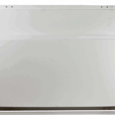 wmpp_tube_no-horizon White wall-mounted panel holder with a flat front and extended back plate