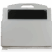 White wall-mounted holder with a black rectangular panel partially inserted